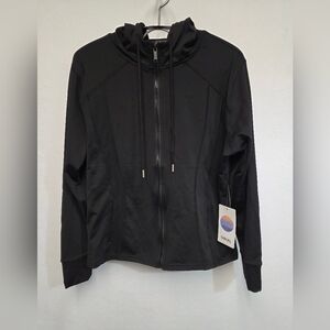 Otos Active Womens Size 1X Black Hooded Activewear Jacket